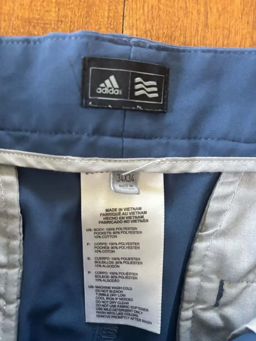 Adidas Men's Golf Performance Pants Blue 34x34